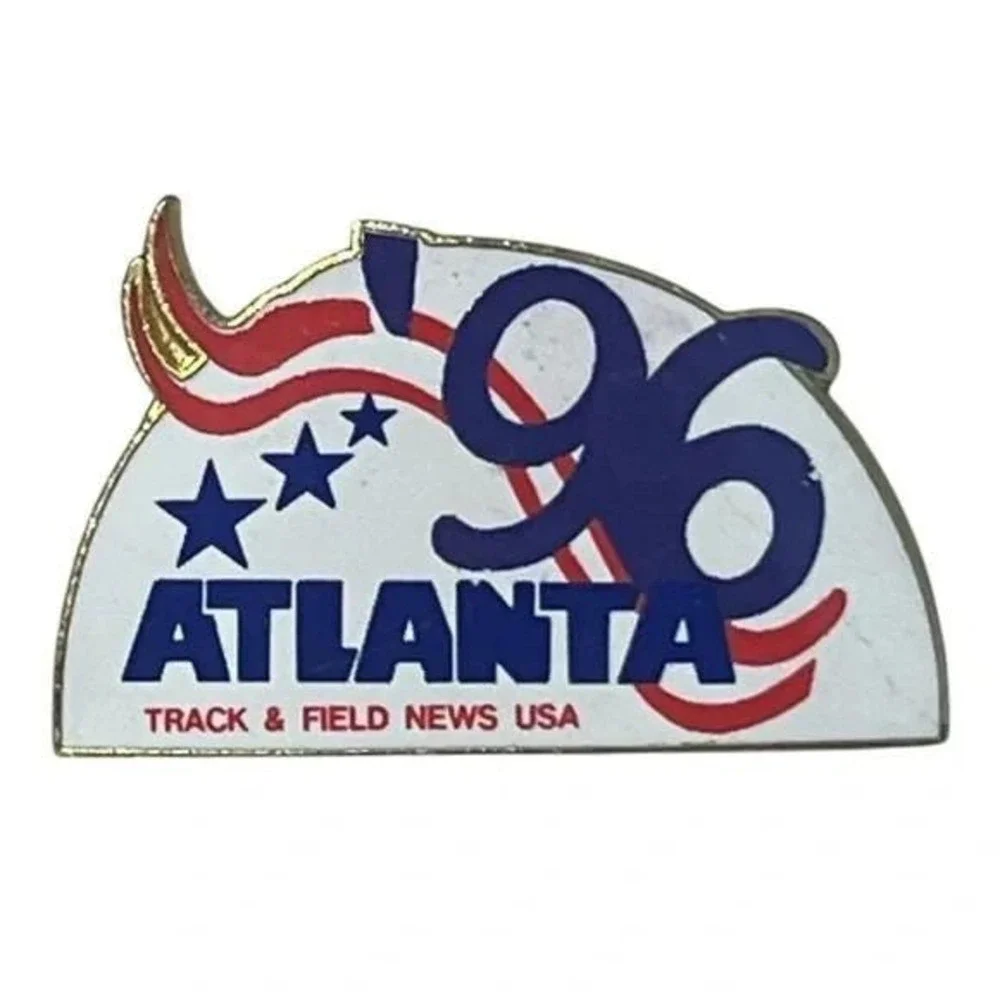 Atlanta 1996 Track & Field News USA Olympics Vintage Lapel Vest Hat Pin A9